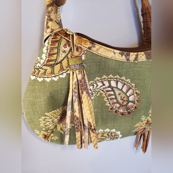Sonja Benson Vintage Linen Paisley Purse - Picture 4 of 11